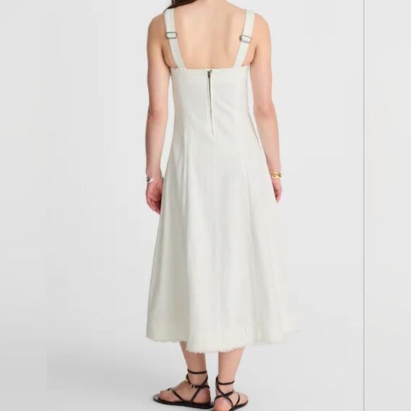 Madewell Denim Midi Sundress Scoopneck Sleeveless White Size M NWT Vacation - Picture 4 of 10